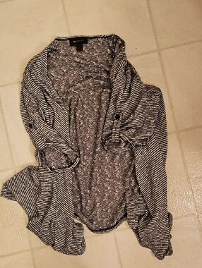 AB Studio Black & White Striped Camisole Layering Top
